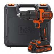 B&D 18v Hammer Drill with 1.5ah Battery, Charger & Kitbox | BCD700S1K