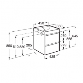 Ona 450 2 Drawer Unit & Basin Sand Grey | A851681510