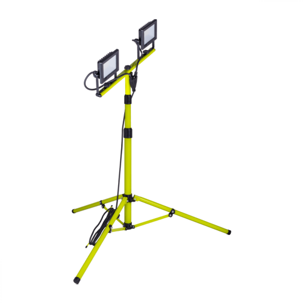 Luceco Eco Tripod Black Twin 1600lm 2x20w 5000k | Efldtt20b50-05