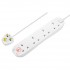 Masterplug 4 Socket Surge Protected Extension Lead White | SRG4210N-MP