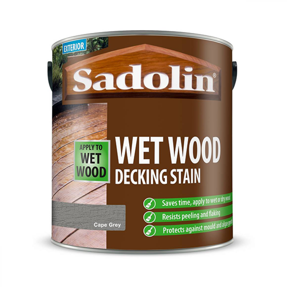 Sadolin Wet Wood Decking Stain Cape Grey 2.5 Litre | 5096465