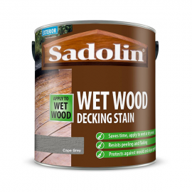 Sadolin Wet Wood Decking Stain Cape Grey 2.5 Litre | 5096465