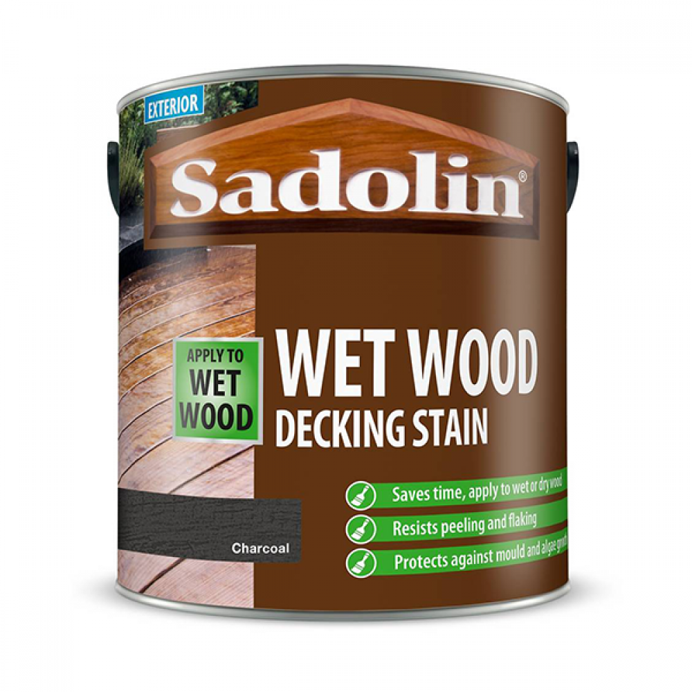 Sadolin Wet Wood Decking Stain Charcoal 2.5Litre | 5096466