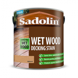Sadolin Wet Wood Decking Stain Natural 2.5ltr | 5096470