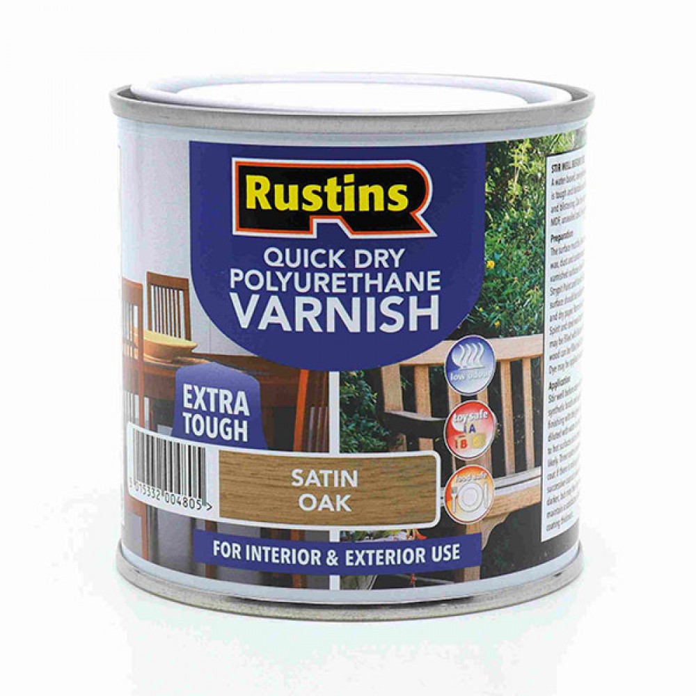 Rustins Q/d Poly Varnish Satin Oak 250ml | R695023