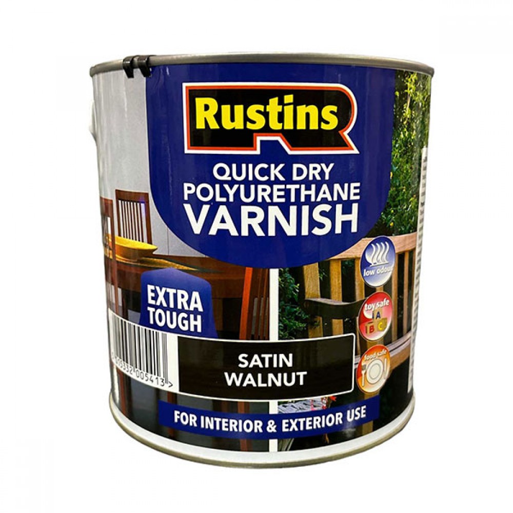 Rustins Q/d Poly Varnish Satin Walnut 2.5litre | R695043