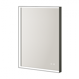 Aqualla Vision Matt Black Led Mirror 600x800mm