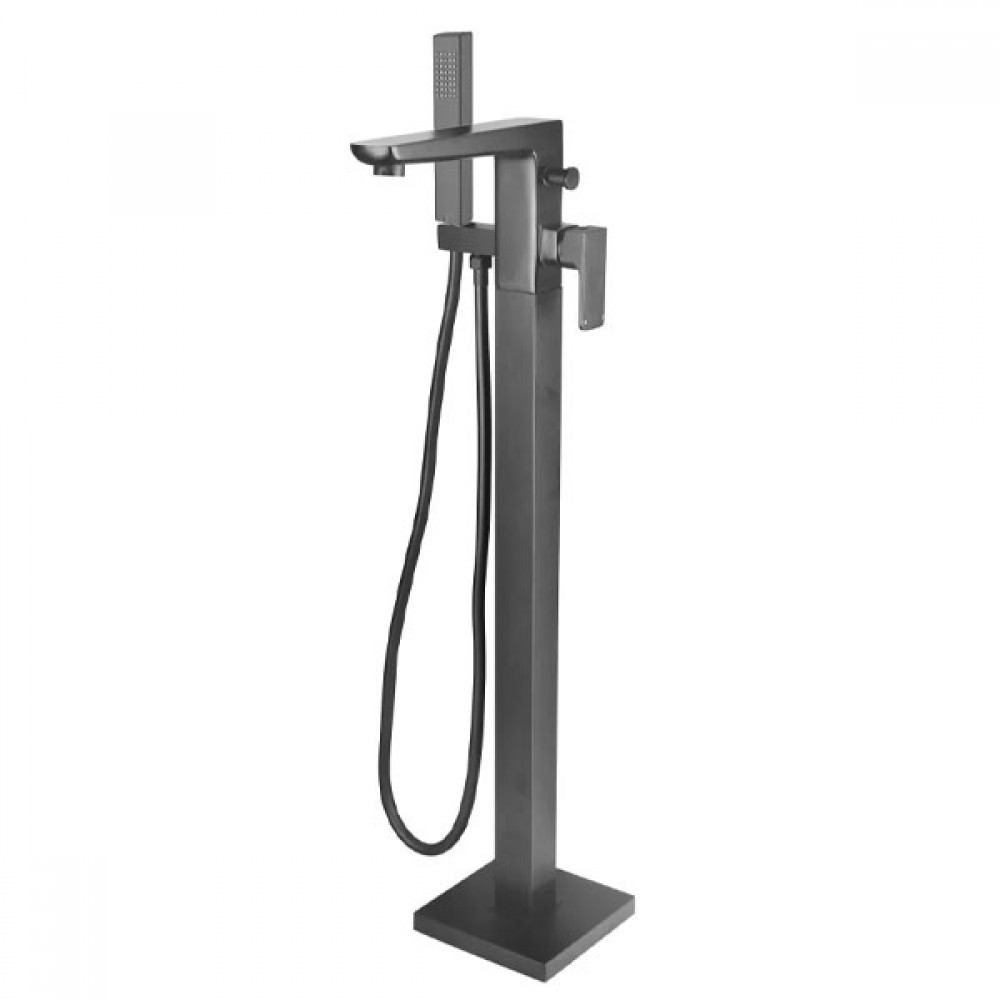 RT Large Saldo Freestanding Bath Shower Mixer | Gunmetal Grey