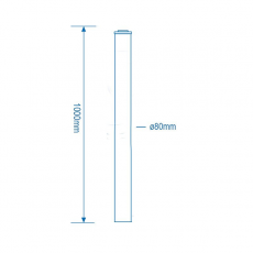 Firebird 80mm Plume Dispersal Pipe 1000mm