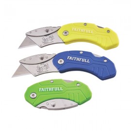 Faithfull Hi-Vis Folding Utility Knife | XMS24UTILITY
