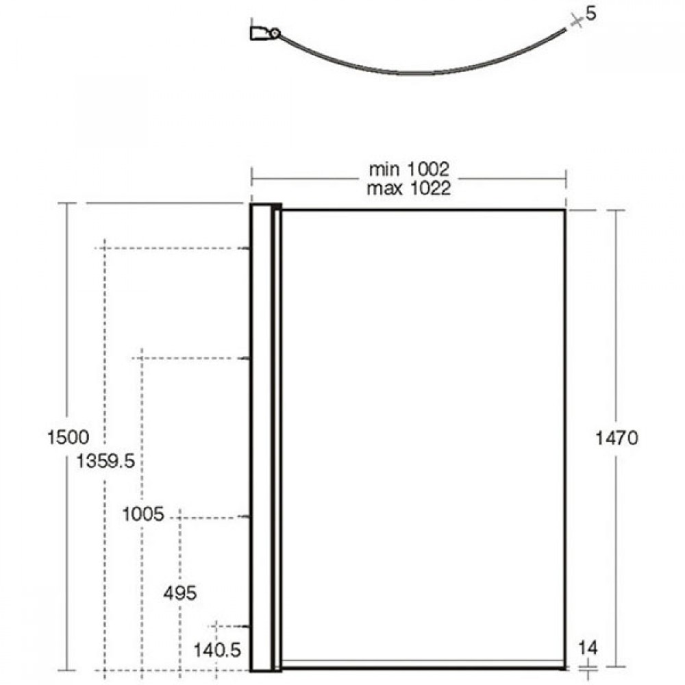 Ideal Standard Concept Bath Screen 1000 Silver | E7407aa