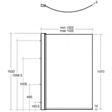 Ideal Standard Concept Bath Screen 1000 Silver | E7407aa