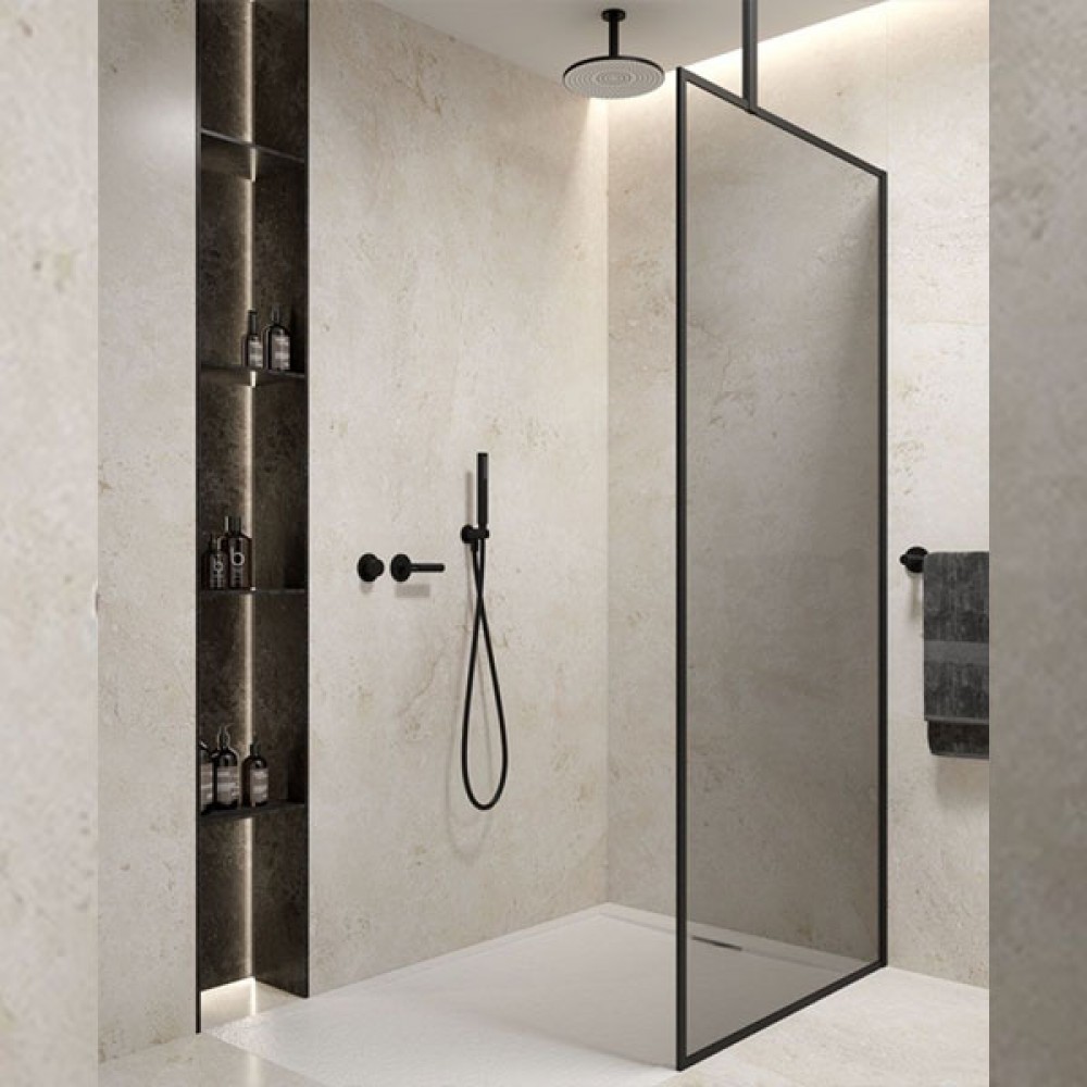 Sonas Mirage 1200 Matt Black Smoked Glass Screen