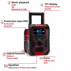 18v DAB/FM/BT Site Radio Body Only