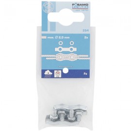 Posamo Duplex Wire Rope Clip 3mm (2) Zinc Plated | PS2100600065