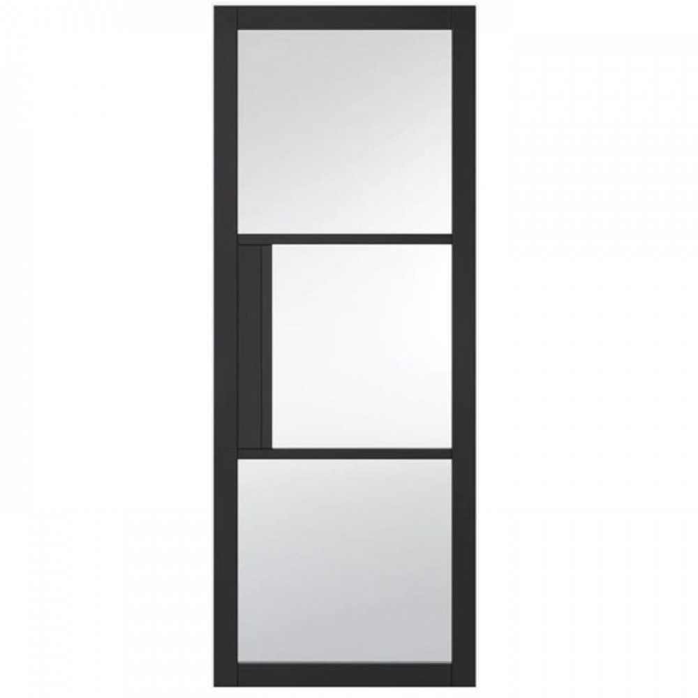 Berkeley Primed  3 Lite | Clear Glass | Black