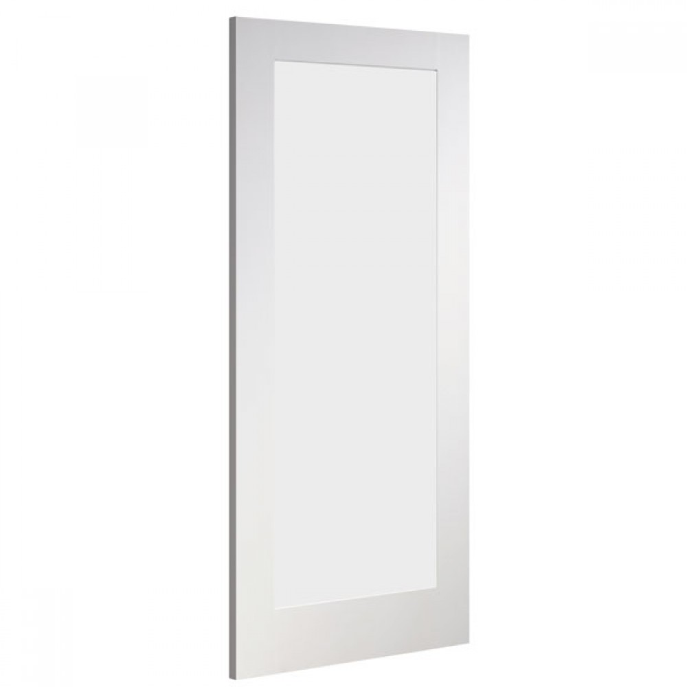 Deanta NM6G White Primed Shaker Clear Glazed Door