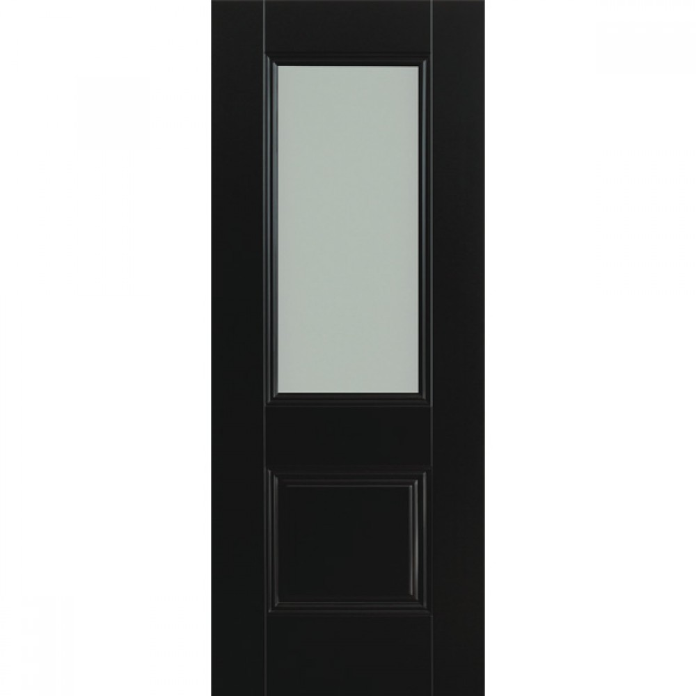 Doras Arnhem 1p 1 Lite Door Painted Black ( Glazed Frosted)
