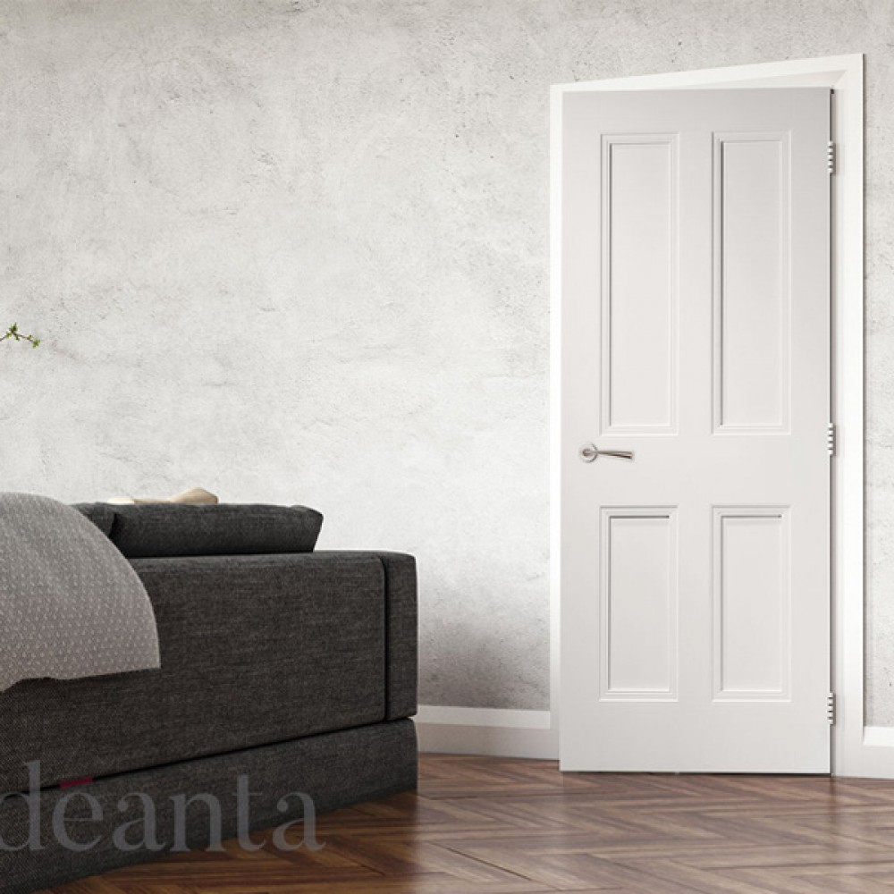 Deanta NM1 White Primed 4 Panel Door
