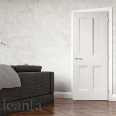 Deanta NM1 White Primed 4 Panel Door