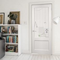 Deanta NM3G White Primed Door | Glass Optional