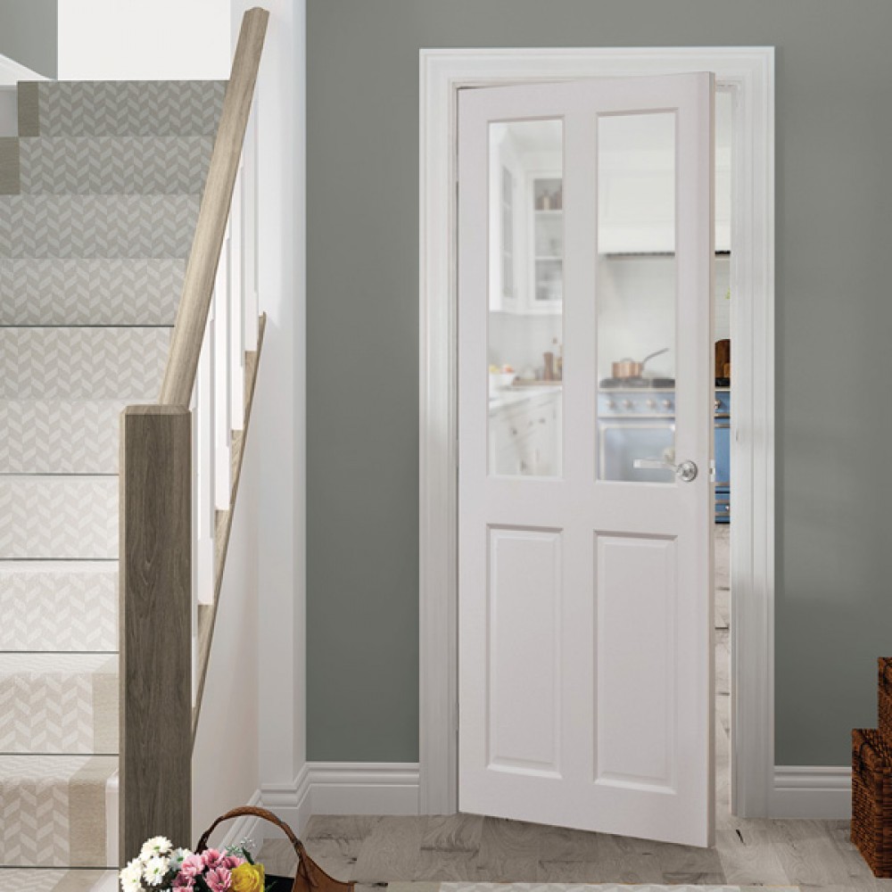 Deanta WM4G White Primed Door | Glass Optional Extra