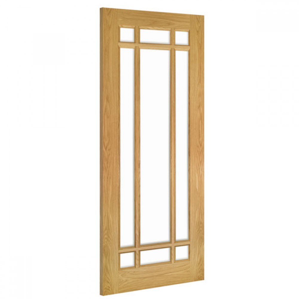 Deanta Nm5g Oak Door Glazed Bevelled Glass