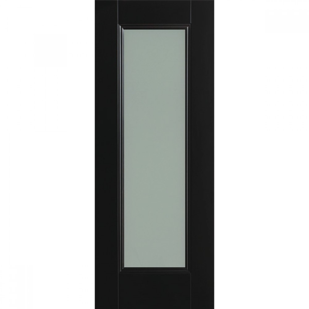 Doras Amsterdam 1 Lite Door Black Painted ( Glazed Frosted)