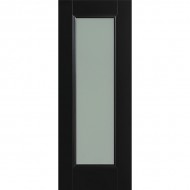 Doras Amsterdam 1 Lite Door Black Painted ( Glazed Frosted)