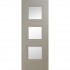 Doras Vienna 3 Lite Door Painted Silk Grey ( Clear Glazed)
