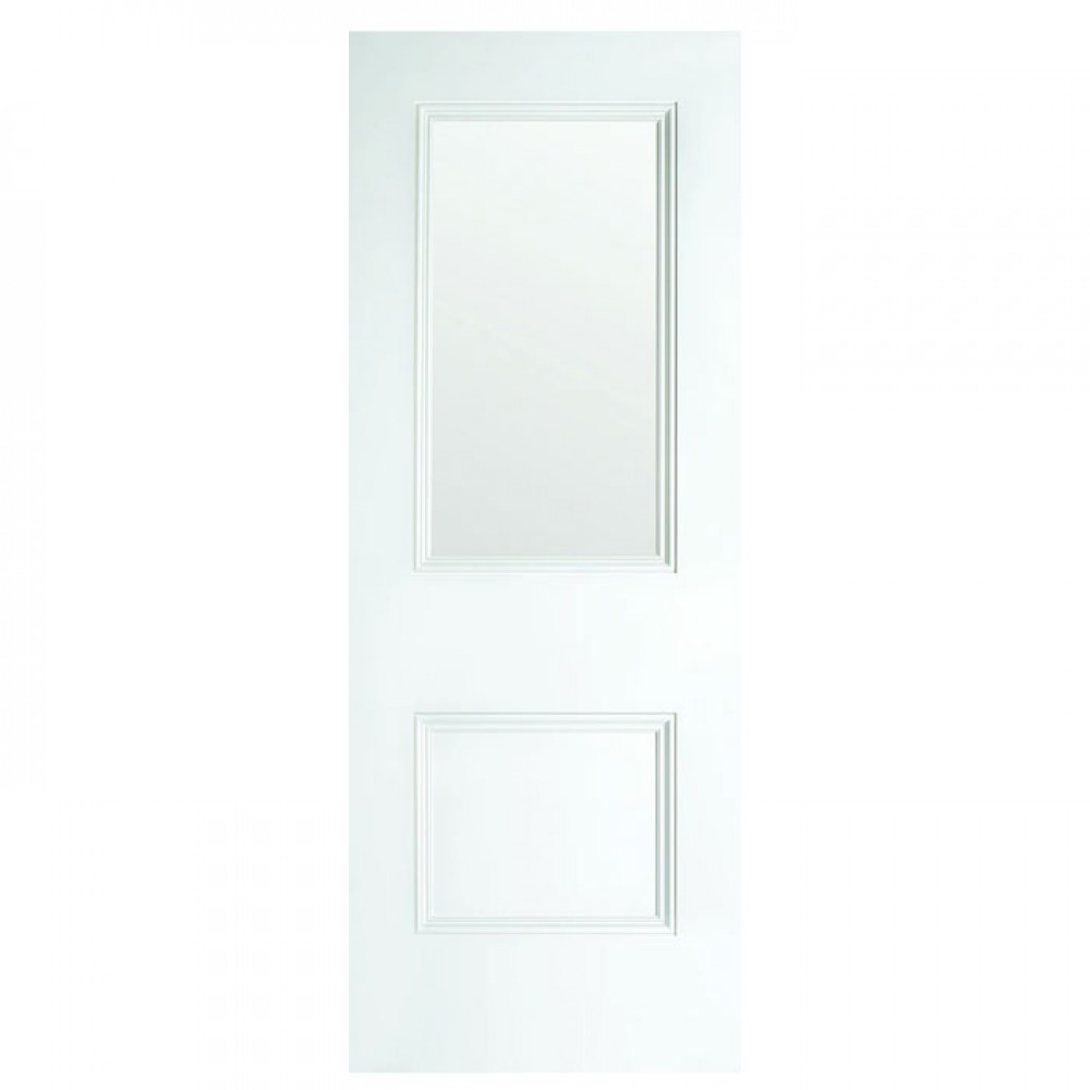 Paris 2 Panel Primed White Clear Glass