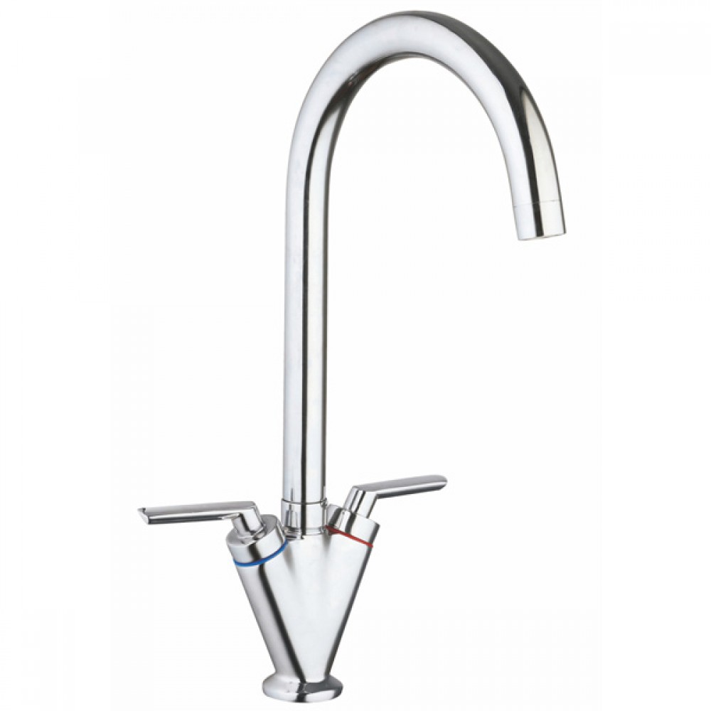 Crief Twin Cruciform Kitchen Sink Mixer Tap