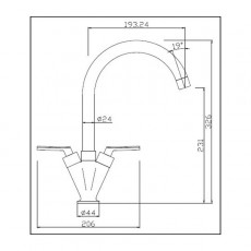 Crief Twin Cruciform Kitchen Sink Mixer Tap
