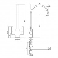 Luss Twin Cruciform Kitchen Sink Mixer