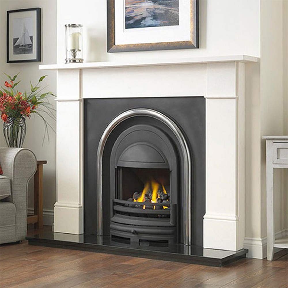 Flat Victorian 54" Cream Fiore, Insert & Hearth