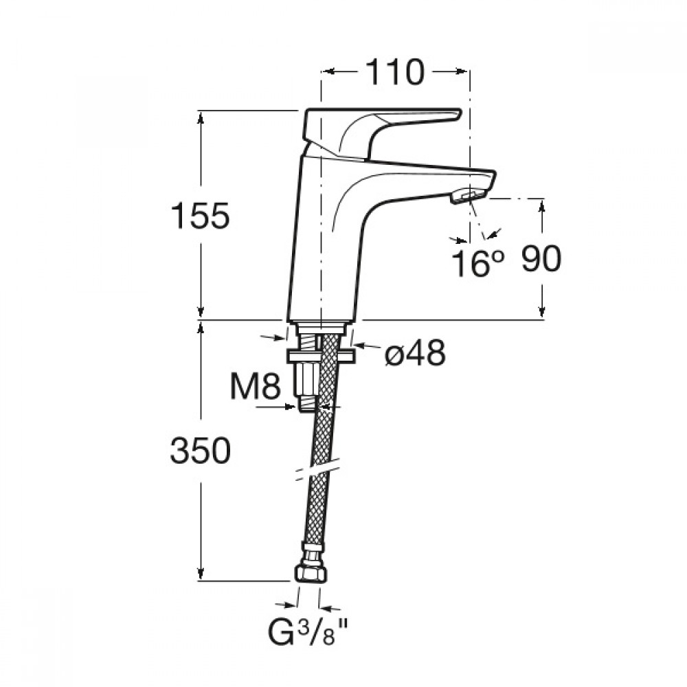 Roca Atlas Smooth Body Basin Mixer Tap | A5A3290C0R