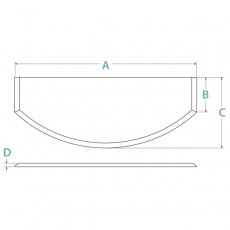 36 x 24" Curved & Bevelled Flat Hearth Extension