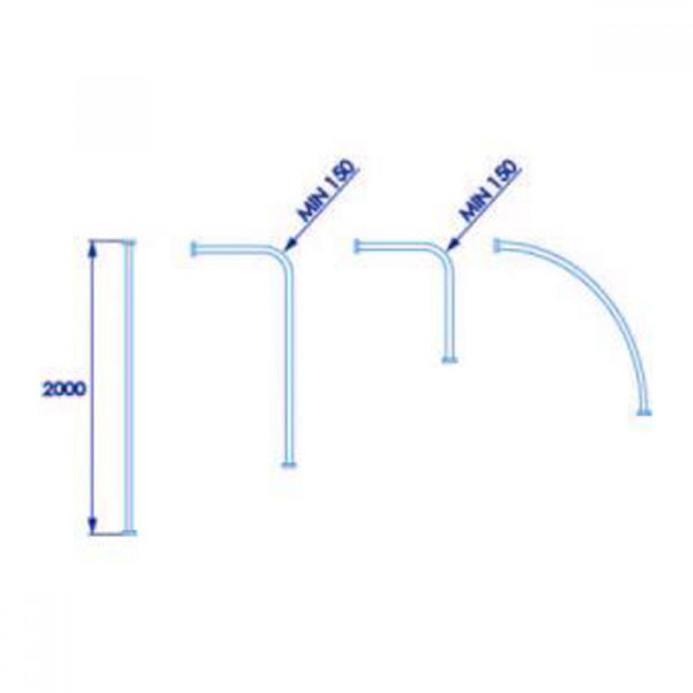 Rt Large Bendy Rail Flexi Shower Curtain Rail | 2500mm