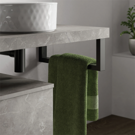 HIB Black Basin Shelf Wall Bracket | N18bswbblk