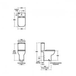 Ideal Close coupled cistern 6/4 litre dual flush| E247701 