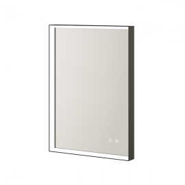Aqualla Vision Matt Black Led Mirror 500x700 | 27VI75