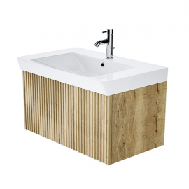 Niko Soho 800mm Wall Hung Unit & Basin Oak | So80who