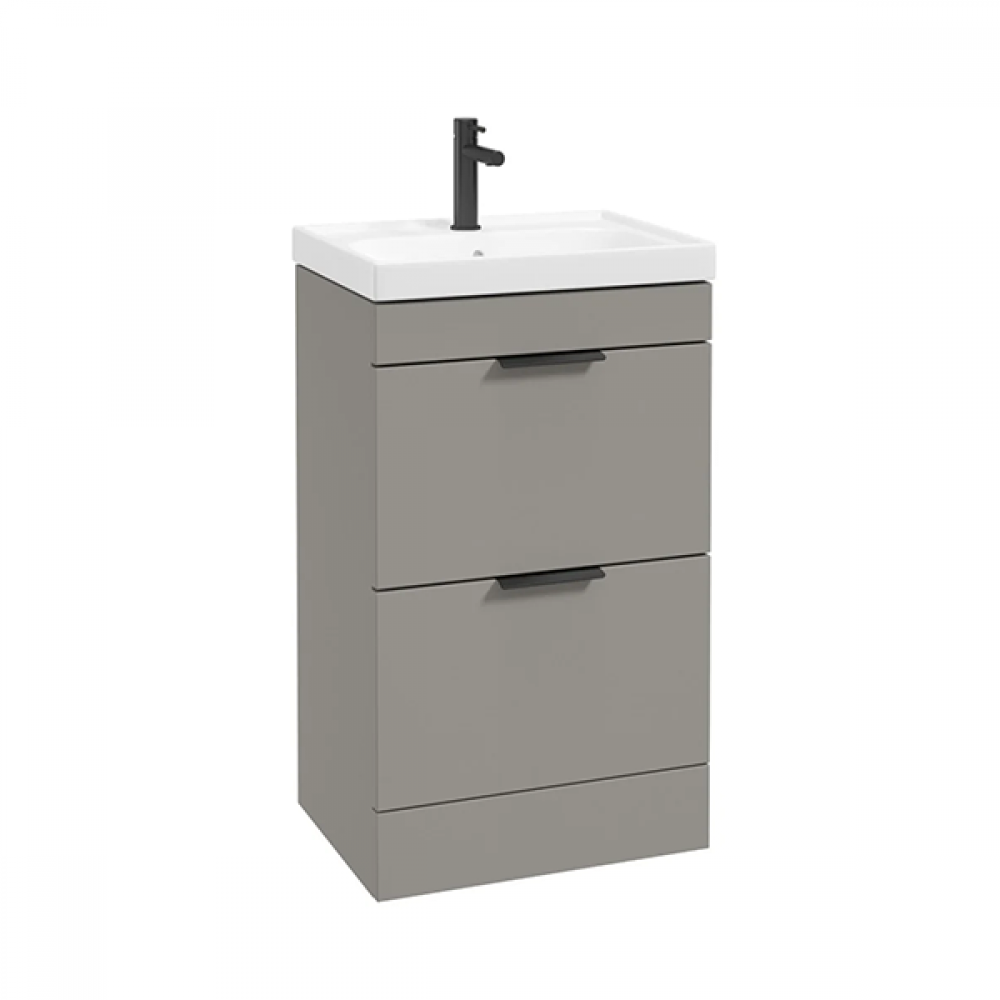Sonas Stockholm 50 Floor Standing Vanity Doors Khaki Chrome Handle