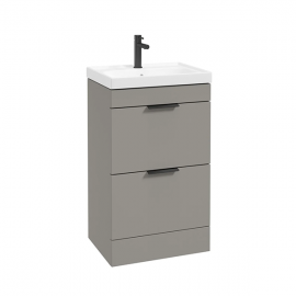 Sonas Stockholm 50 Floor Standing Vanity Doors Khaki Chrome Handle