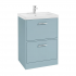 Sonas Finland 60 Free Standing Vanity 2 Drawers Midnight Sky Blue Chrome Handle