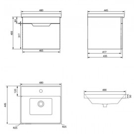 Sonas Freya 50cm Wall Hung Unit & Basin Night Sky Blue | CWFRE501DRNB