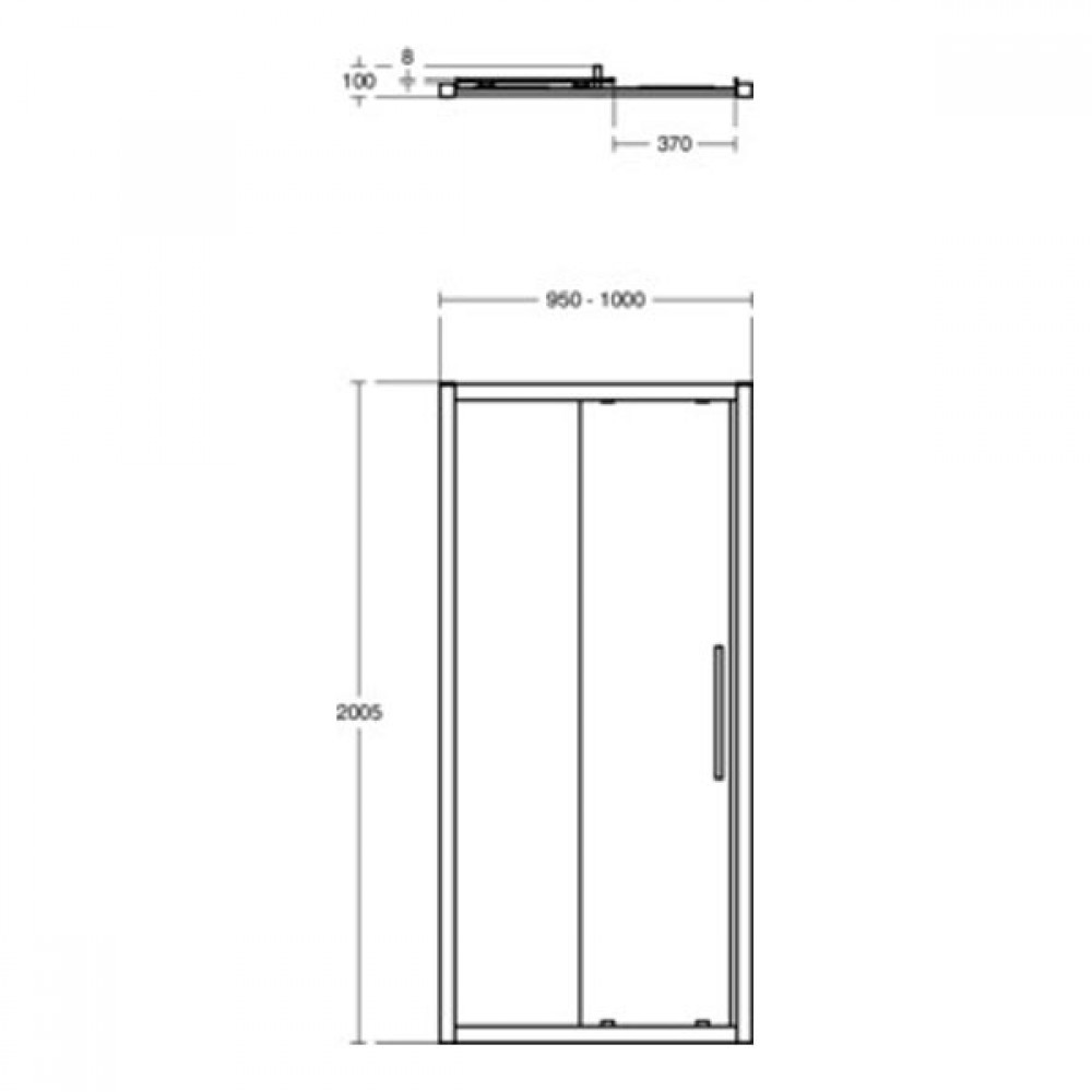 Ideal Standard I-Life 100cm Slider Door Bs | T4918EO