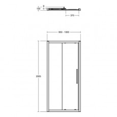 Ideal Standard I-Life 100cm Slider Door Bs | T4918EO
