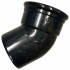 110mm Single Socket 45 Degree Black Bend