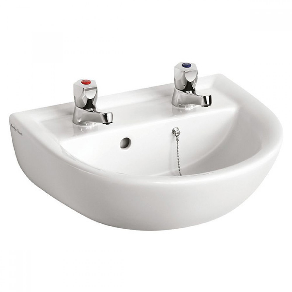 Sandringham 21 45cm Handrinse Washbasin 2 Tapholes E893601